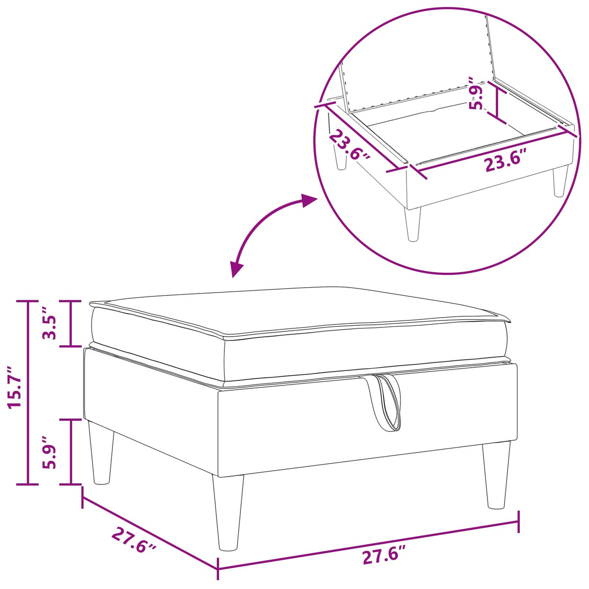 Sofa with Storage Fabric