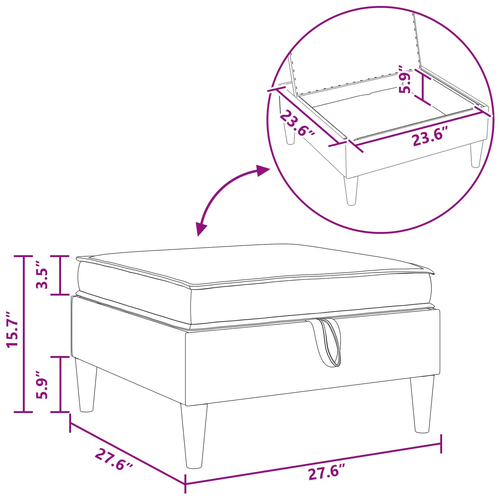 Sofa with Storage Fabric