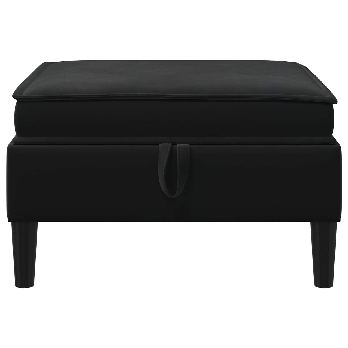 Sofa Stool with Storage Black Velvet