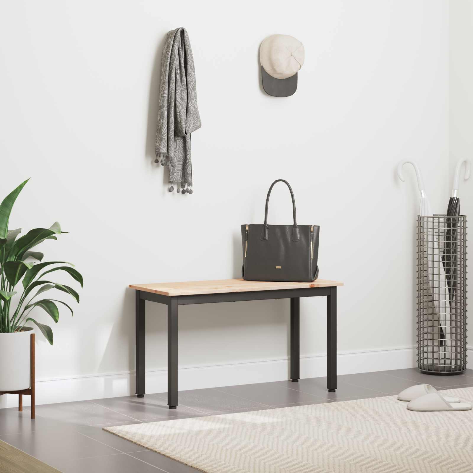 Bench Natural 80 x 35 x 45 cm Solid Pine Wood