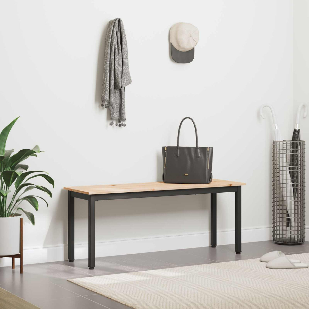 Bench Natural 110 x 35 x 45 cm Solid Pine Wood