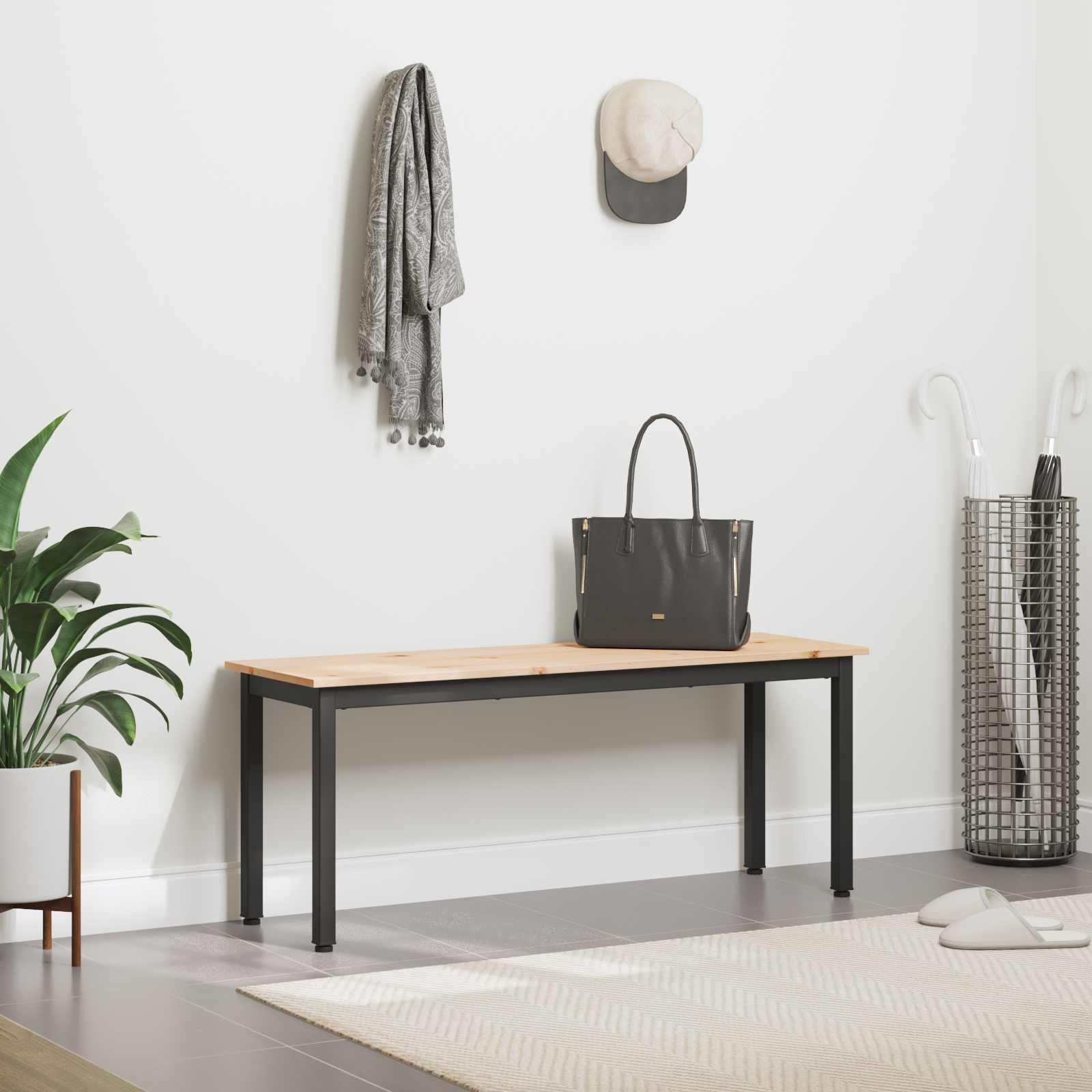 Bench Natural 110 x 35 x 45 cm Solid Pine Wood