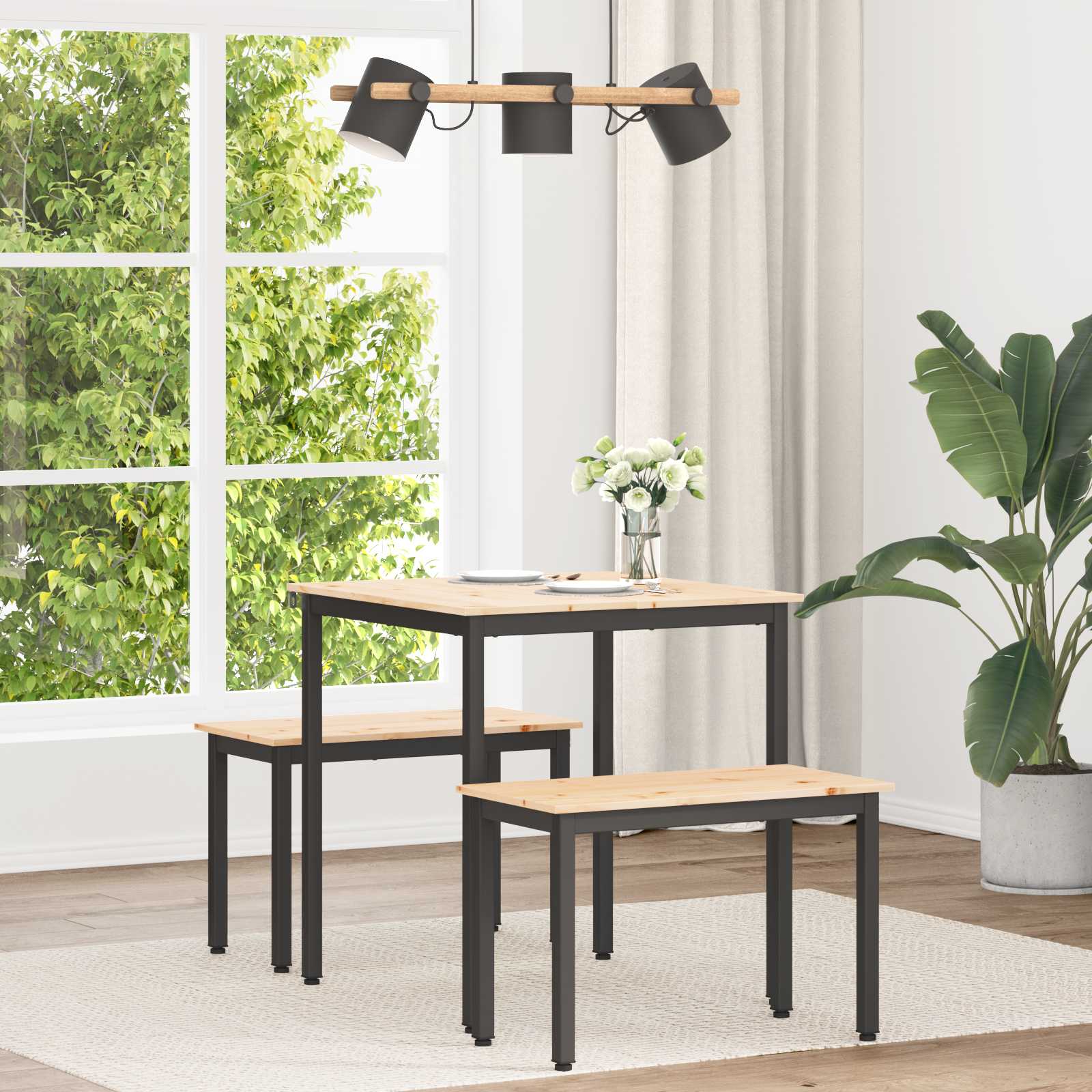 Dining Table Natural 70 x 70 x 75 cm Solid Pine Wood