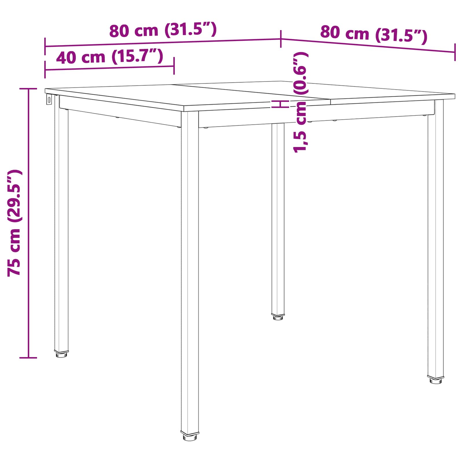 Dining Table Natural 80 x 80 x 75 cm Solid Pine Wood