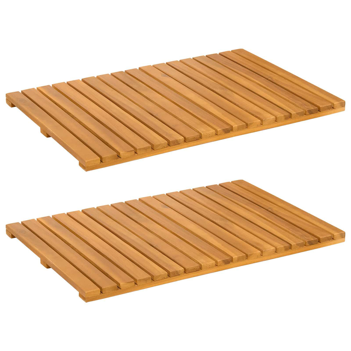 Bath Mat Plain Brown 60 x 40 cm Solid Acacia Wood