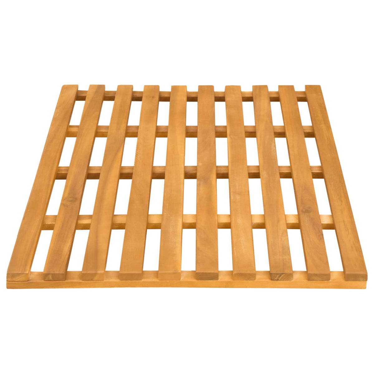 Bath Mat Plain Brown 80 x 48 x 2.5 cm Solid Acacia Wood