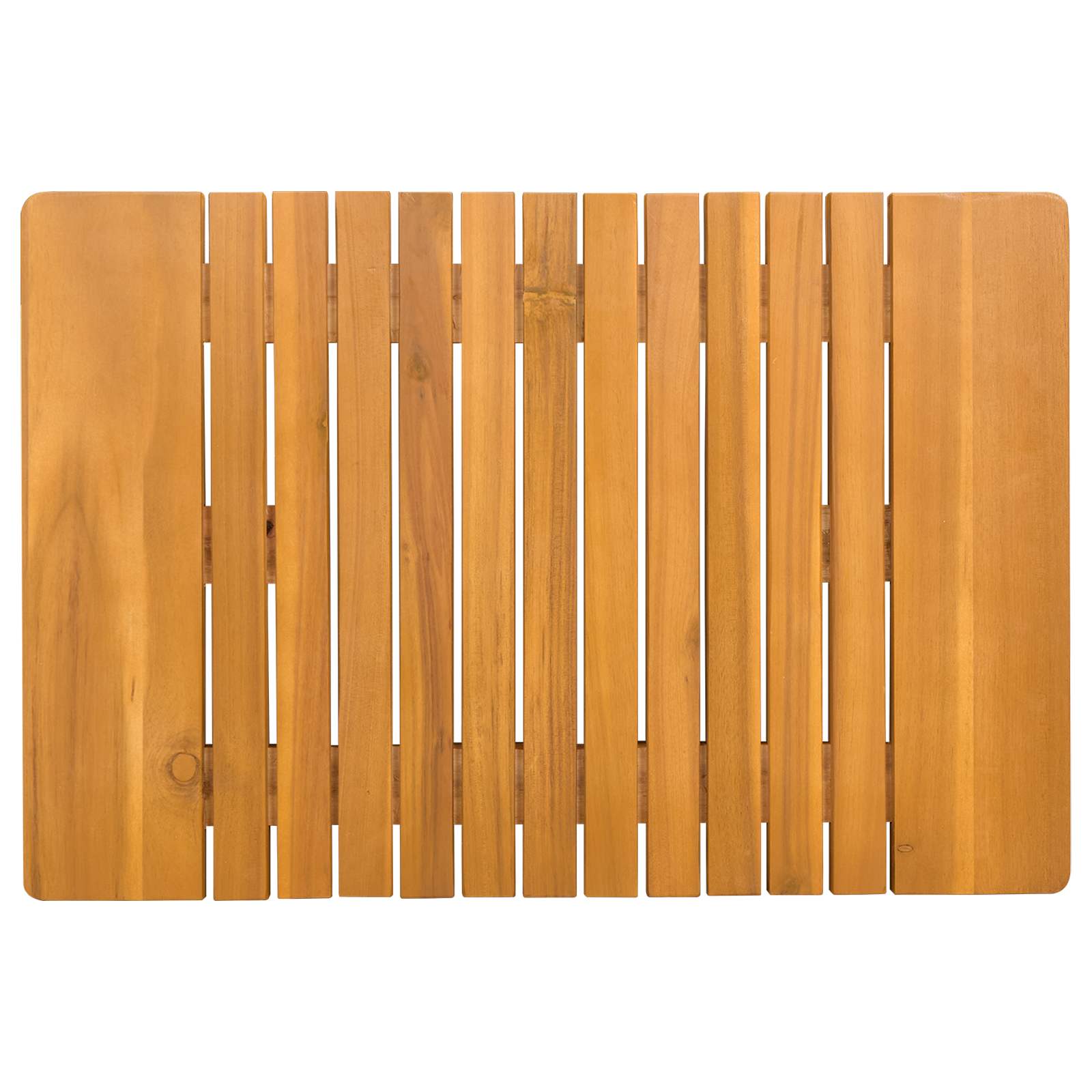 Bath Mat Plain Brown 59 x 40 cm Solid Acacia Wood