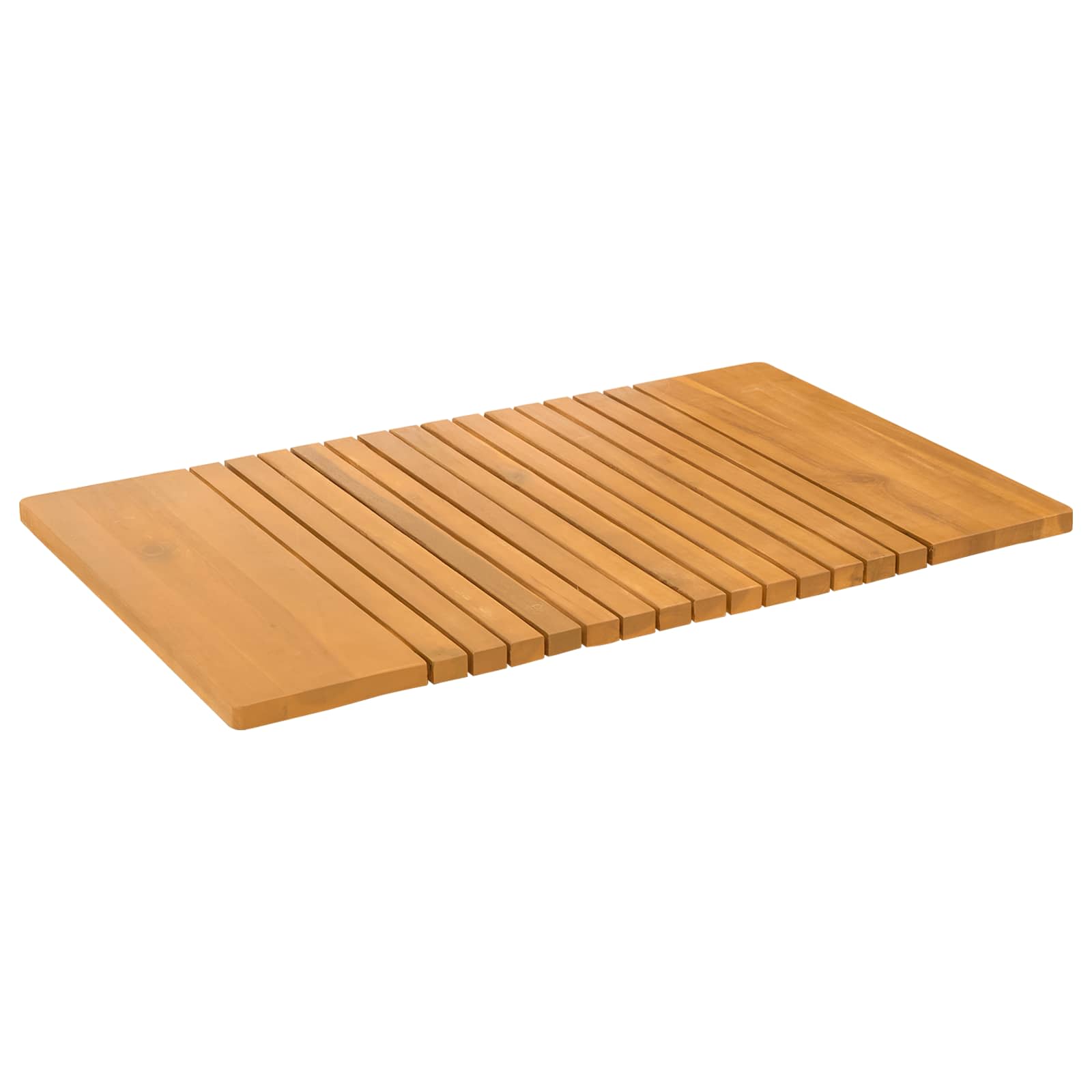 Bath Mat Plain Brown 81 x 50 cm Solid Acacia Wood
