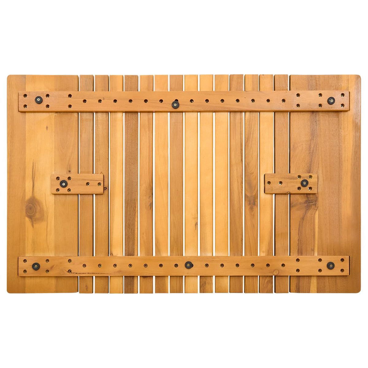 Bath Mat Plain Brown 81 x 50 cm Solid Acacia Wood