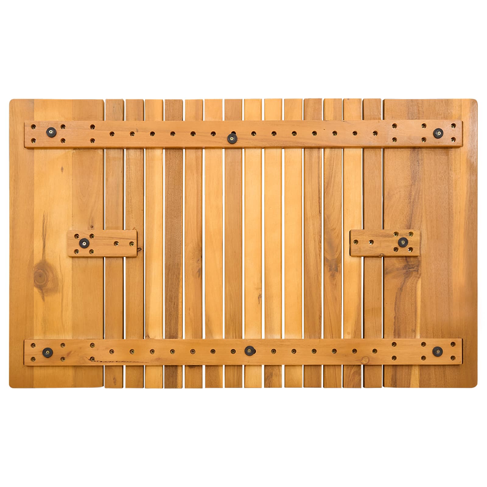 Bath Mat Plain Brown 81 x 50 cm Solid Acacia Wood