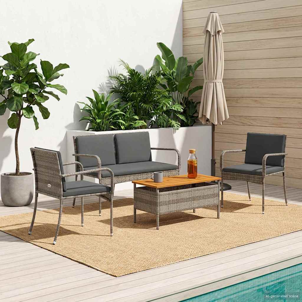 Garden set with Cushion steel