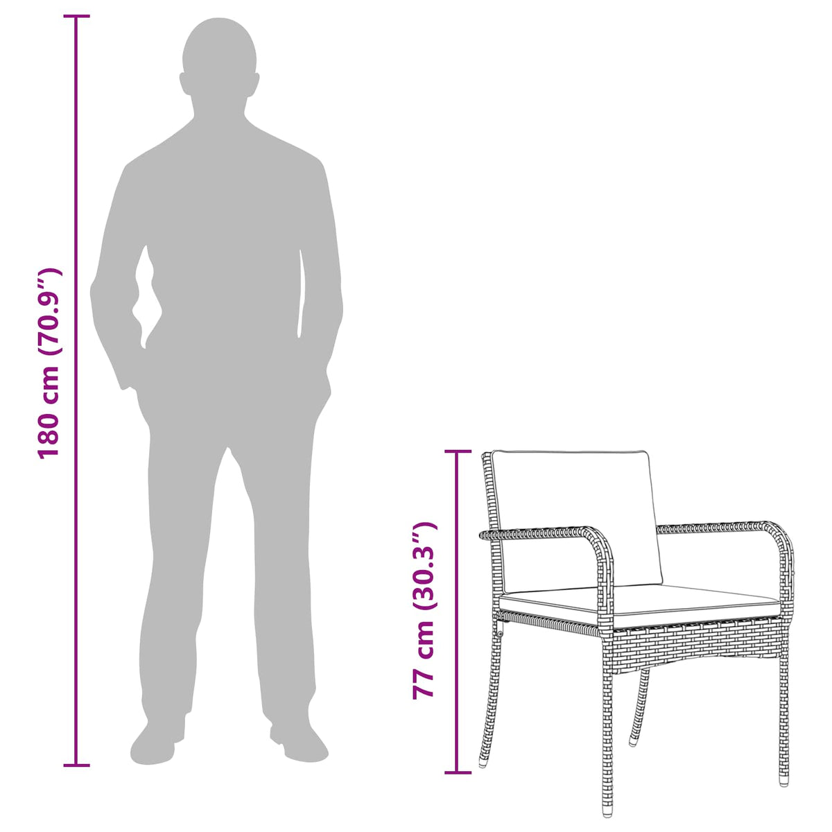 Garden Bistro Set with Cushion 3 pcs Grey Poly Rattan