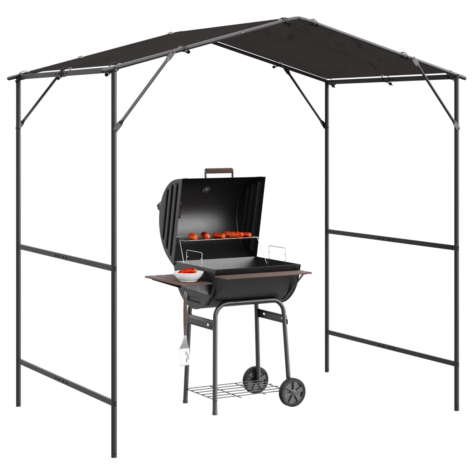 BBQ Gazebo 239.5 x 148 x 233.5 cm Anthracite