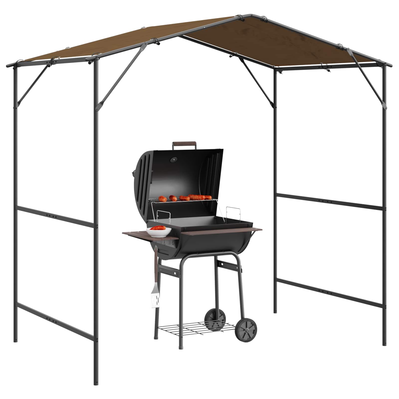 BBQ Gazebo 239.5 x 148 x 233.5 cm Taupe