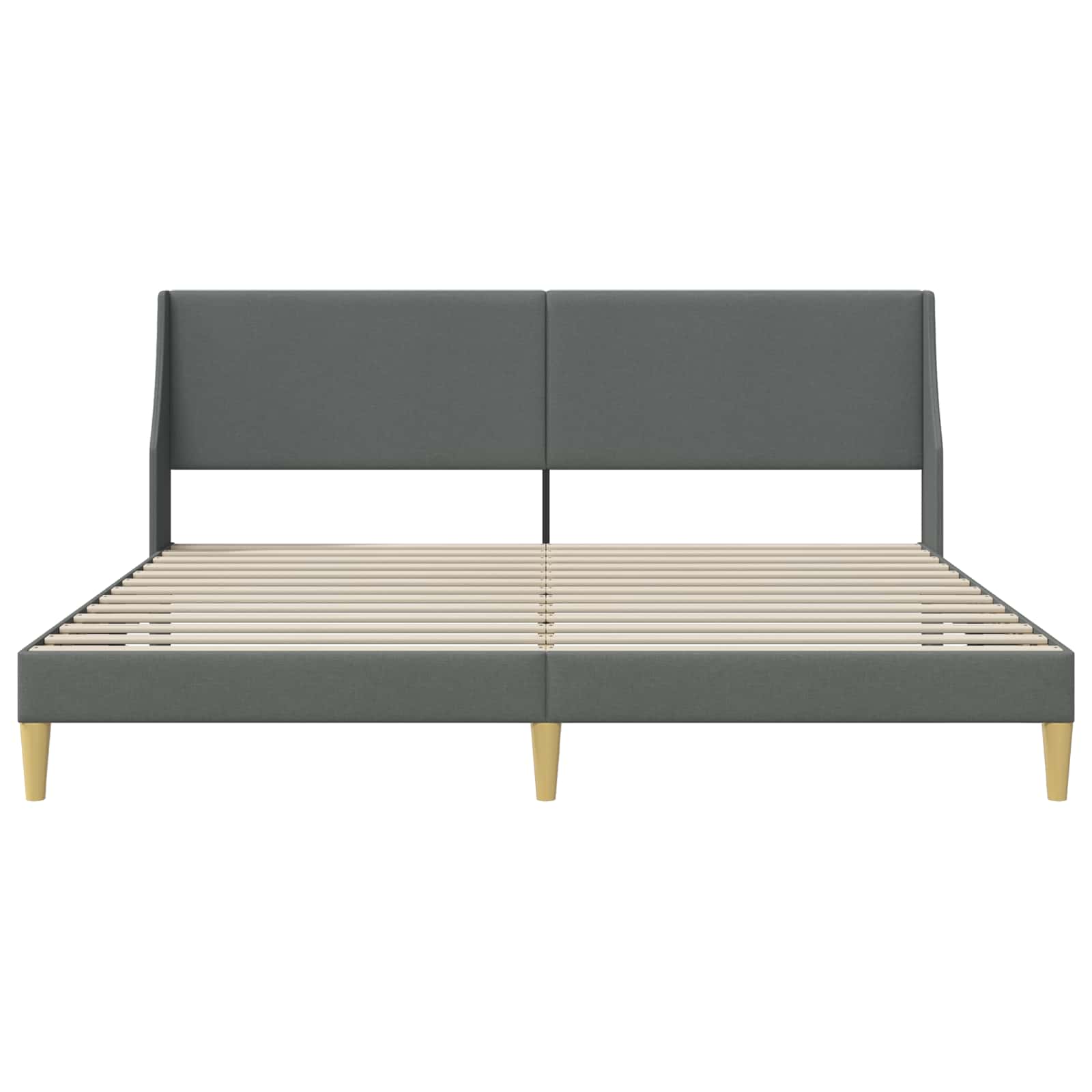 Bed Frame with Headboard Dark Grey 180 x 200 cm Velvet