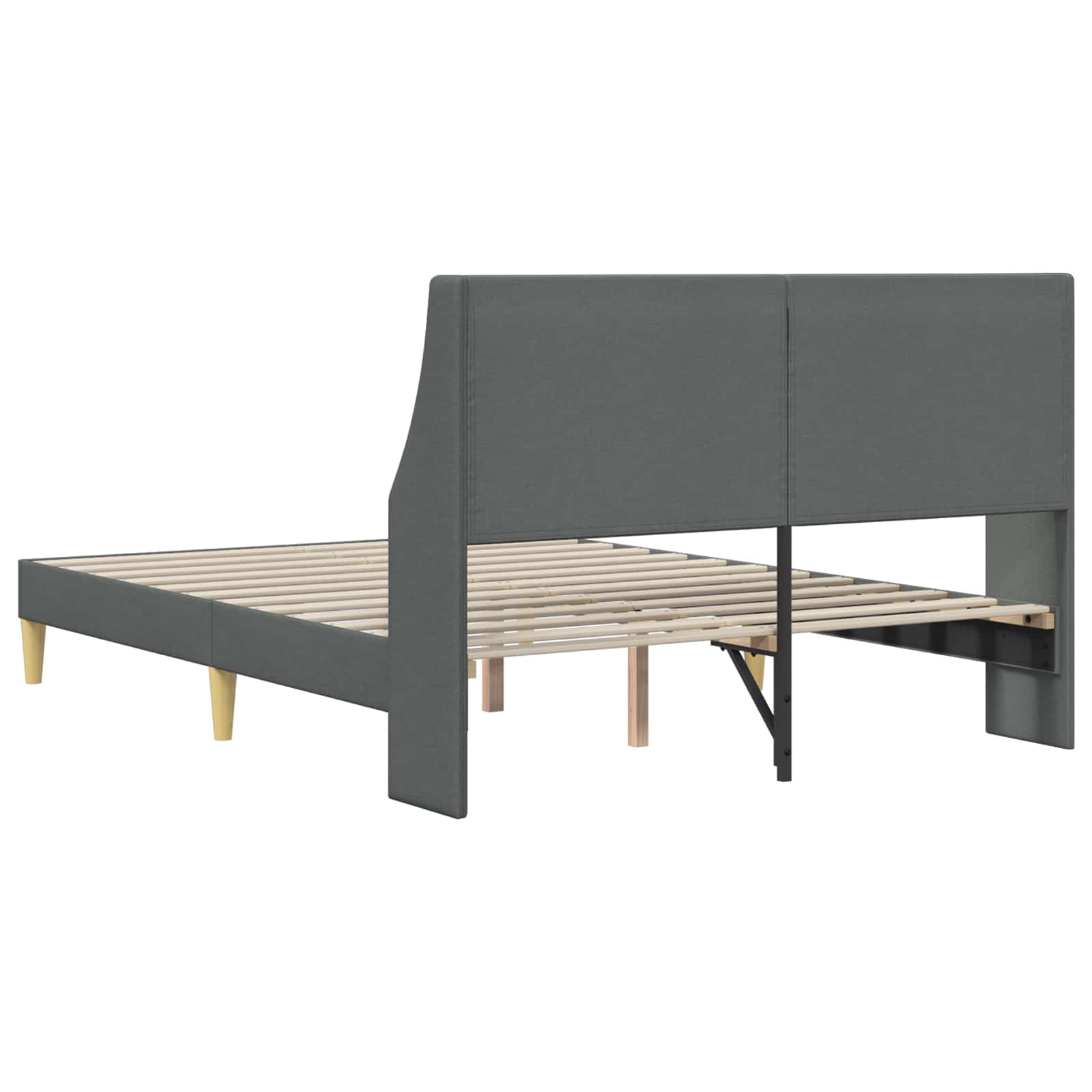 Bed Frame with Headboard Dark Grey Velvet