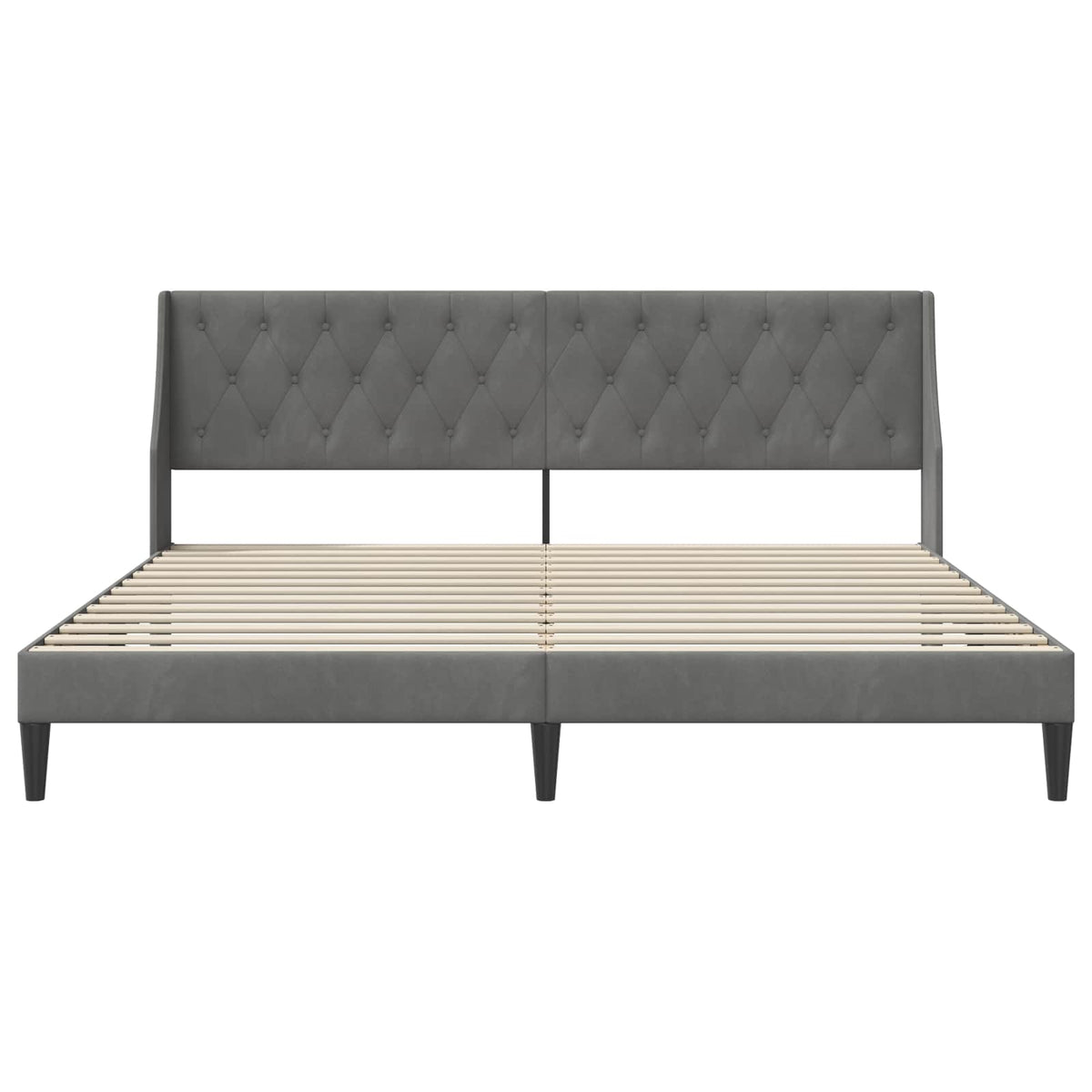 Bed Frame with Headboard Dark Grey 180 x 200 cm Velvet