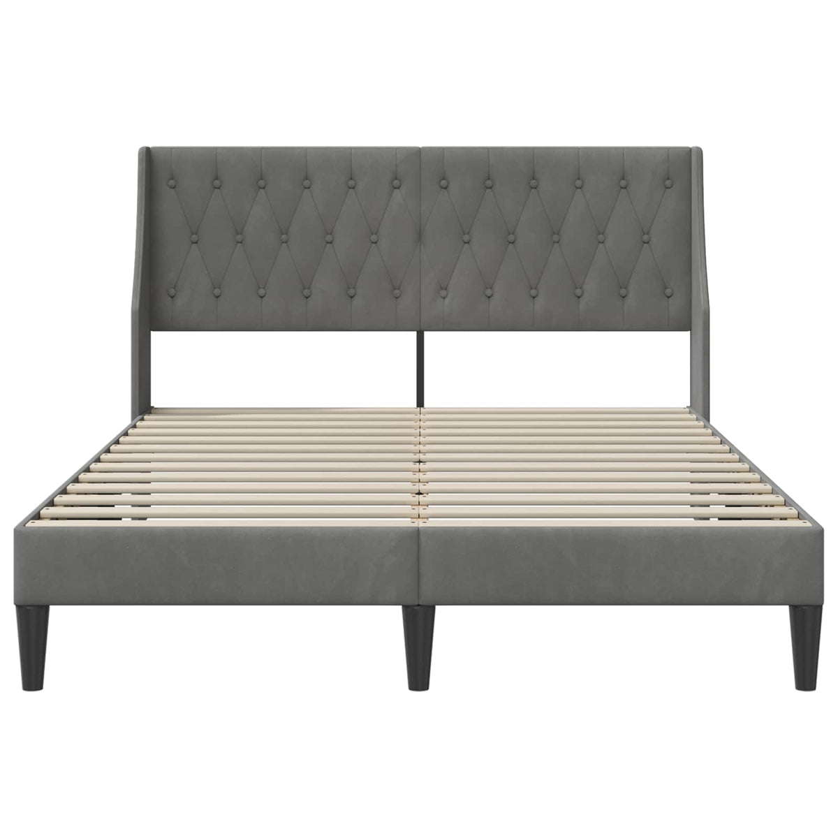 Bed Frame with Headboard Dark Grey Velvet