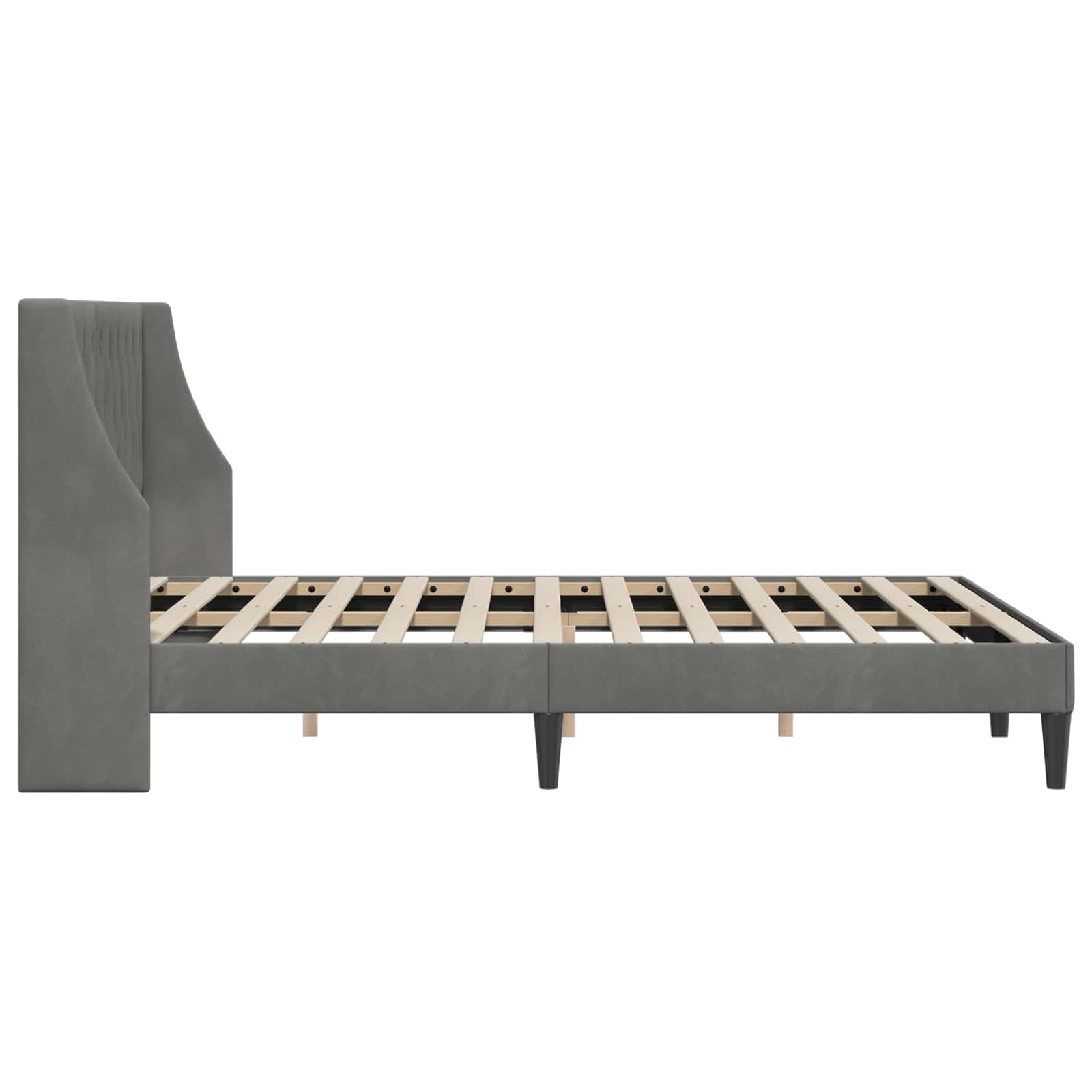 Bed Frame with Headboard Dark Grey Velvet