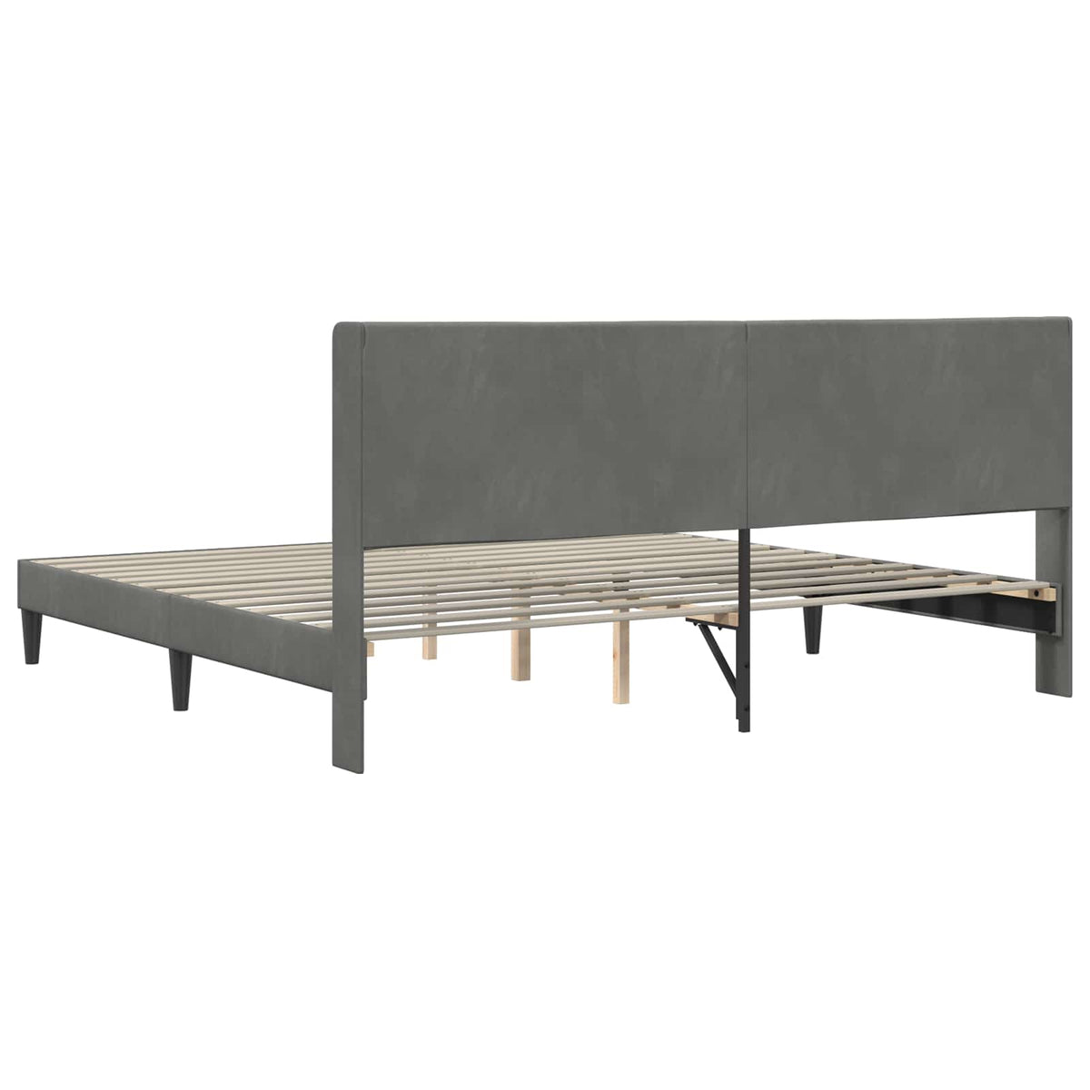 Bed Frame with Headboard Dark Grey 180 x 200 cm Velvet