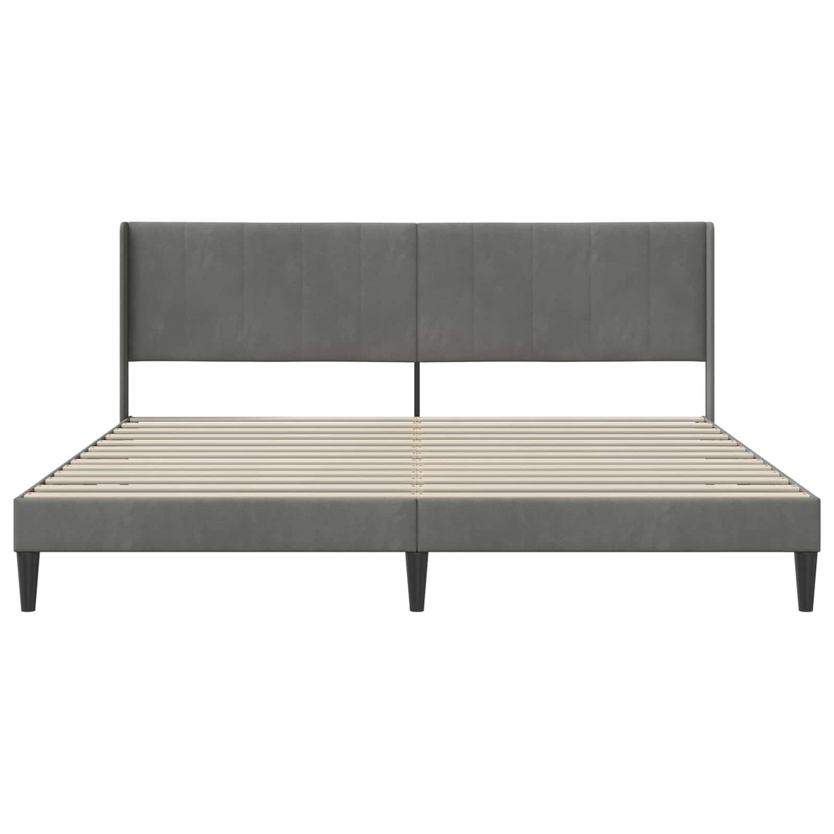 Bed Frame with Headboard Dark Grey 180 x 200 cm Velvet