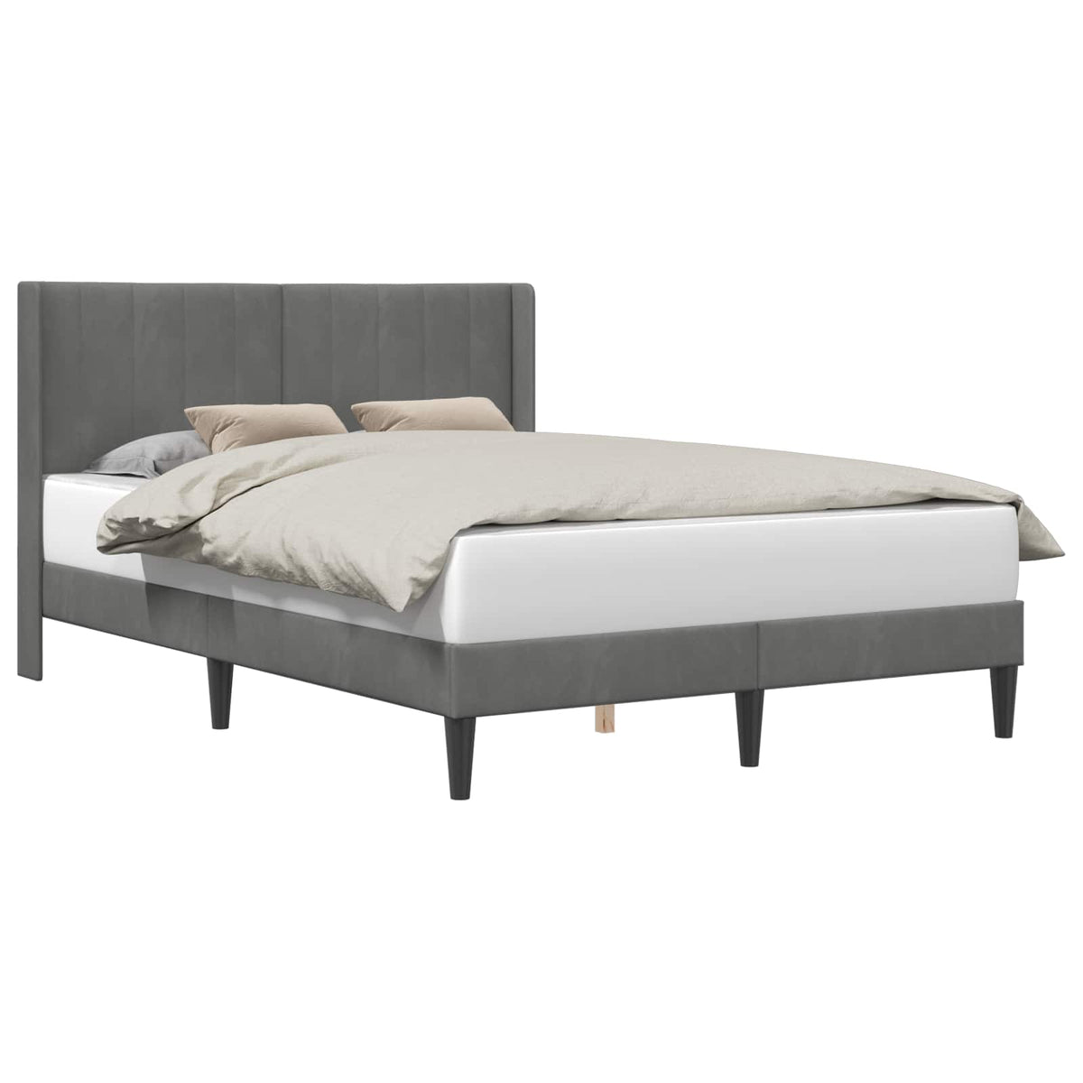 Bed Frame with Headboard Dark Grey Velvet