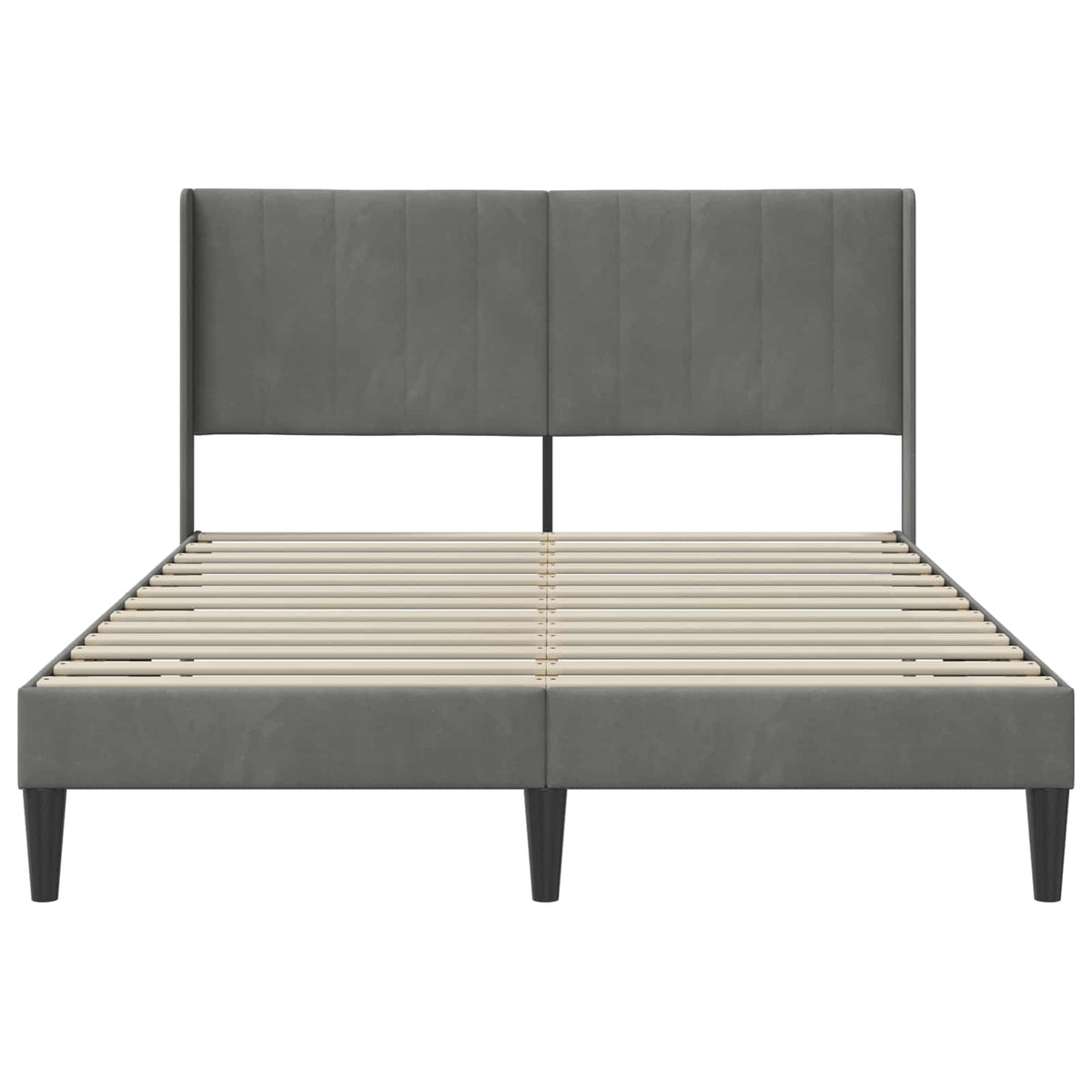 Bed Frame with Headboard Dark Grey Velvet