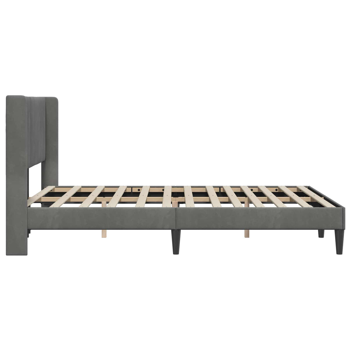 Bed Frame with Headboard Dark Grey Velvet