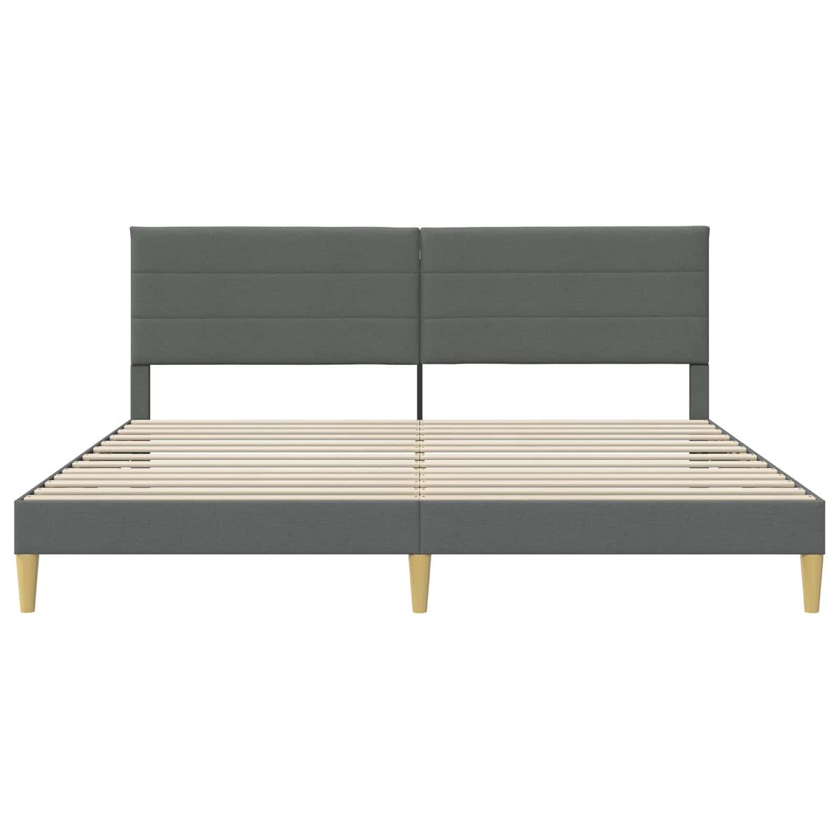Bed Frame with Headboard Dark Grey 180 x 200 cm Fabric