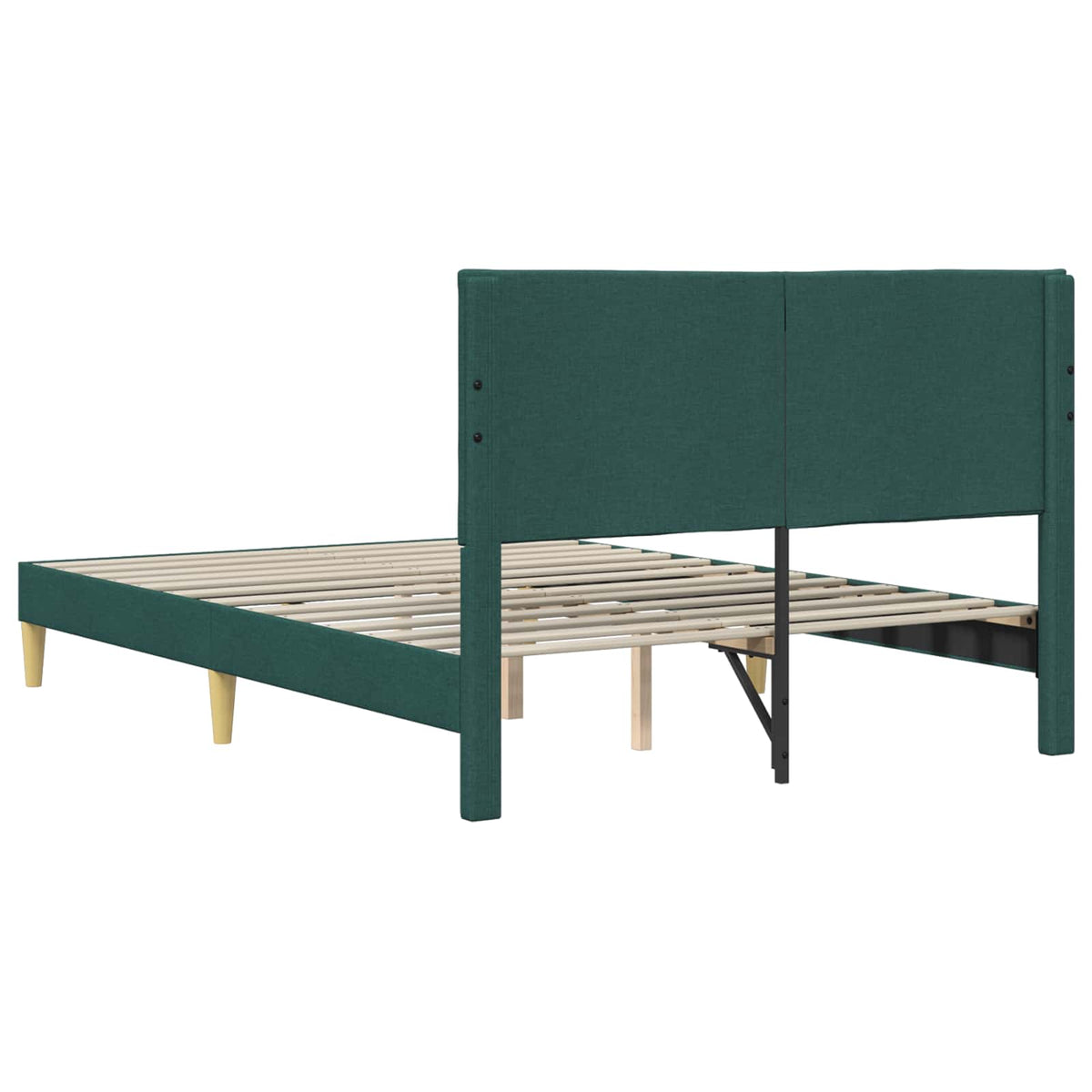 Bed Frame with Headboard Dark Grey Fabric