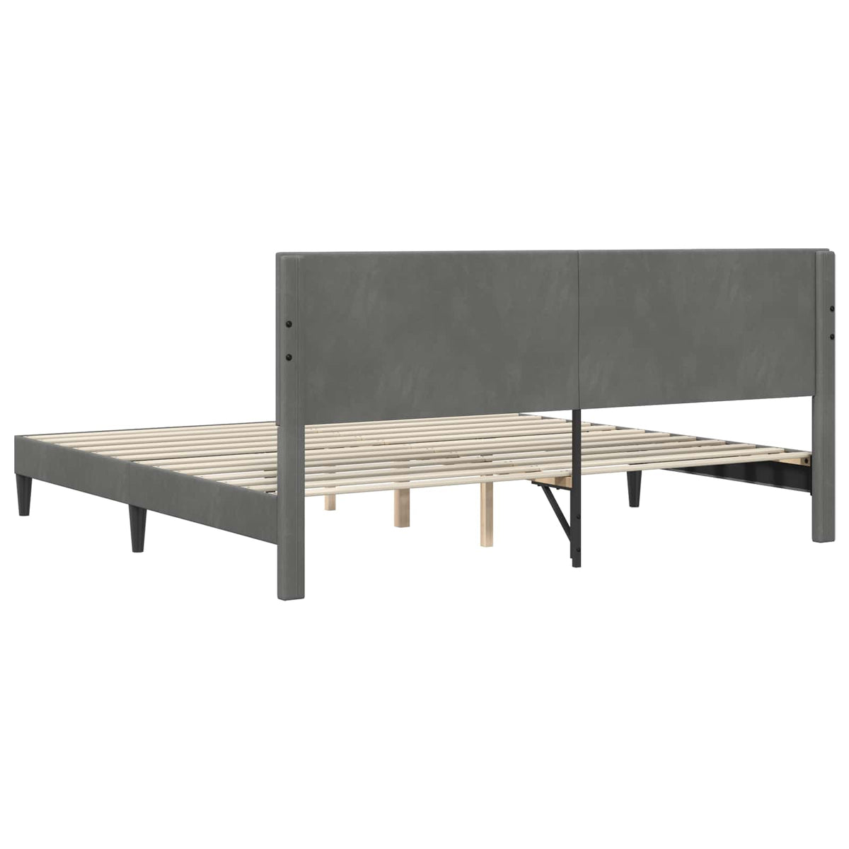 Bed Frame with Headboard Dark Grey 180 x 200 cm Velvet