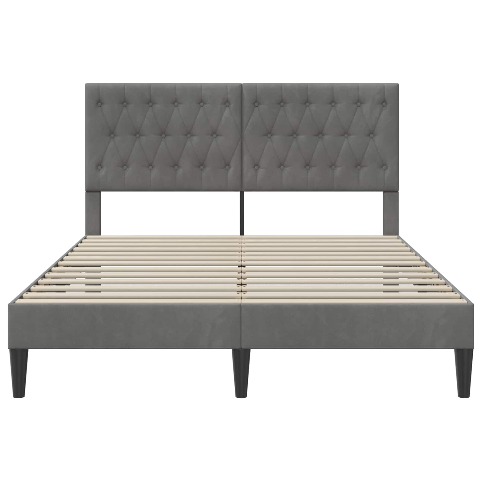 Bed Frame with Headboard Dark Grey Velvet
