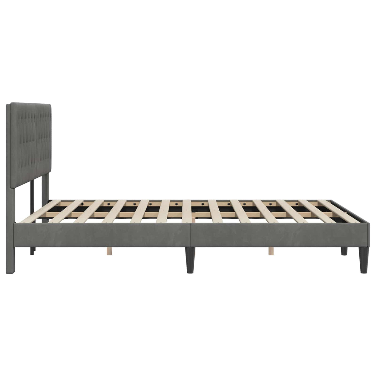 Bed Frame with Headboard Dark Grey Velvet