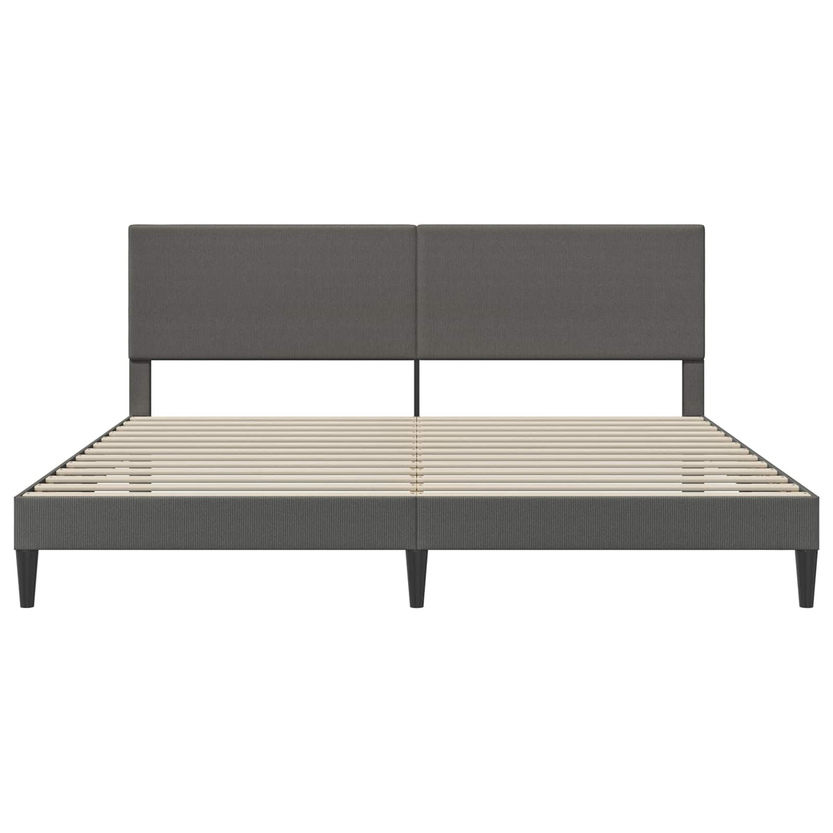 Bed Frame with Headboard Dark Grey 180 x 200 cm Corduroy Fabric