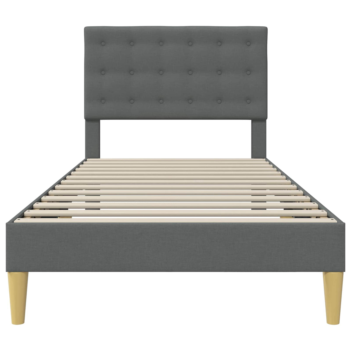Bed Frame with Headboard Dark Grey 90 x 190 cm Fabric