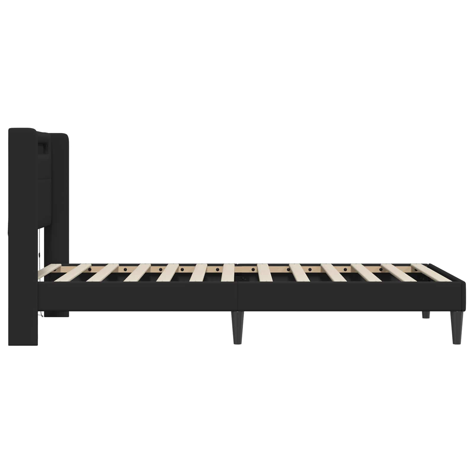 Bed Frame with LED Strip Lights Black 90 x 190 cm Faux Leather