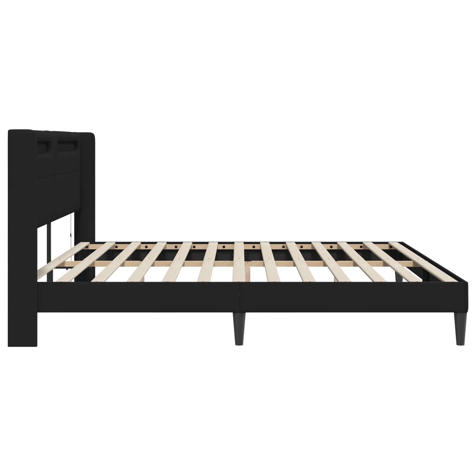 Bed Frame with LED Strip Lights Black 180 x 200 cm Faux Leather