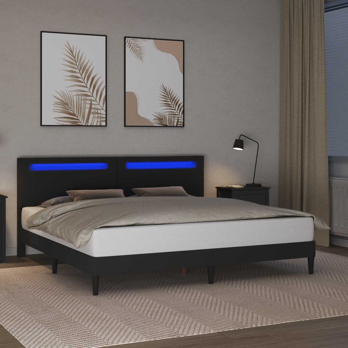 Bed Frame Black 180 x 200 cm Faux Leather