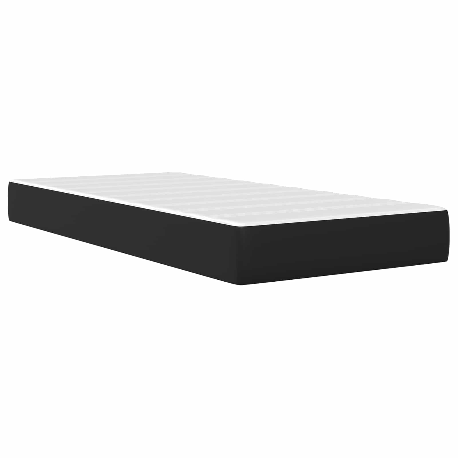 Bed Frame with Mattress Black 90 x 190 cm Faux Leather