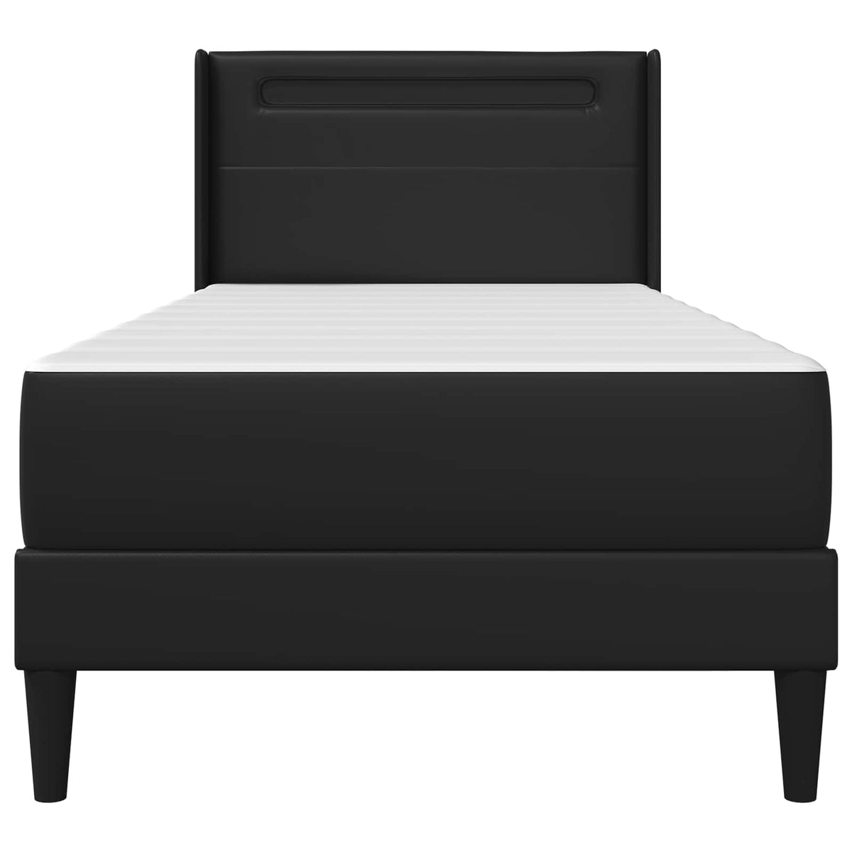 Bed Frame with Mattress Black 90 x 190 cm Faux Leather