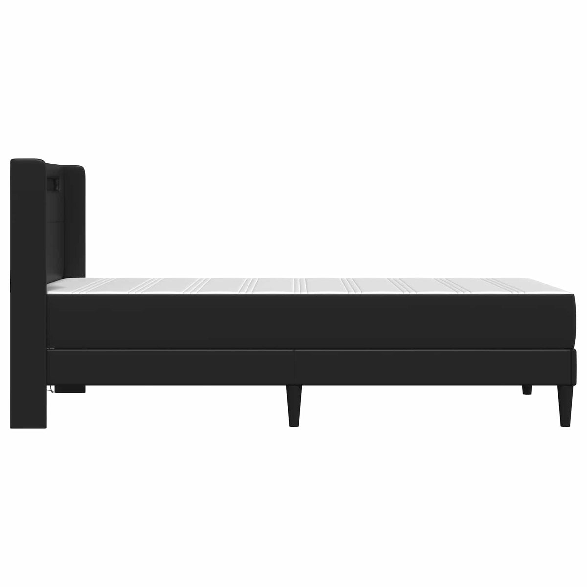Bed Frame with Mattress Black 90 x 190 cm Faux Leather