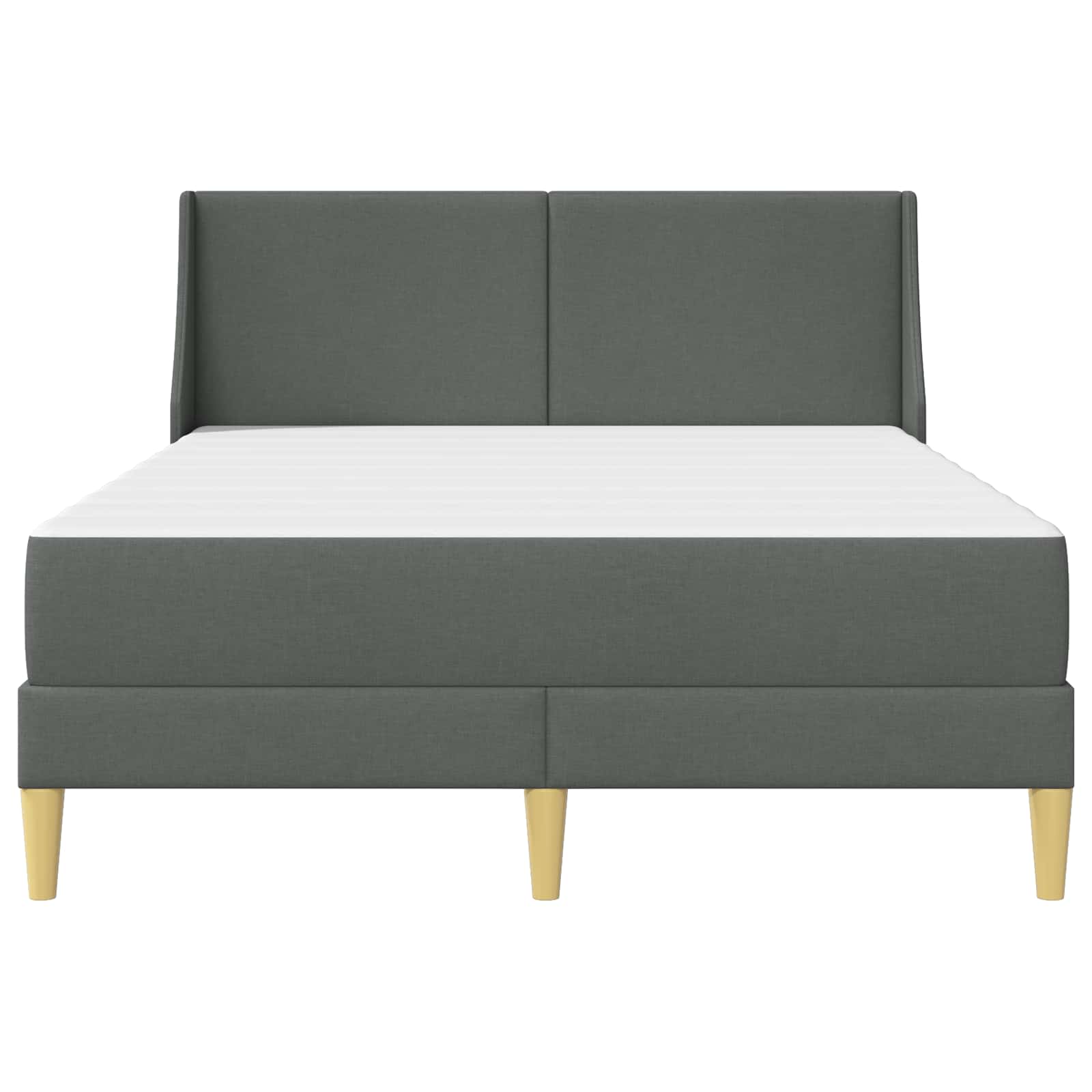 Bed Frame with Mattress Dark Grey 137 x 190 cm Fabric