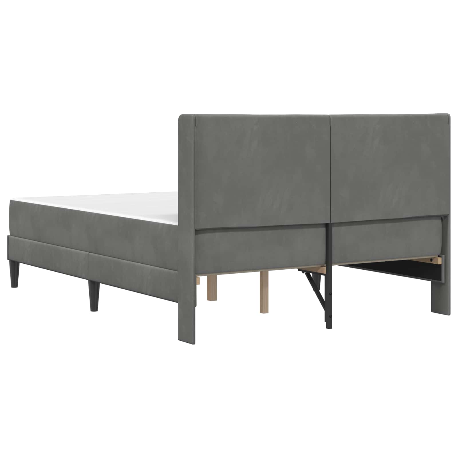 Bed Frame with Mattress Dark Grey 137 x 190 cm Velvet