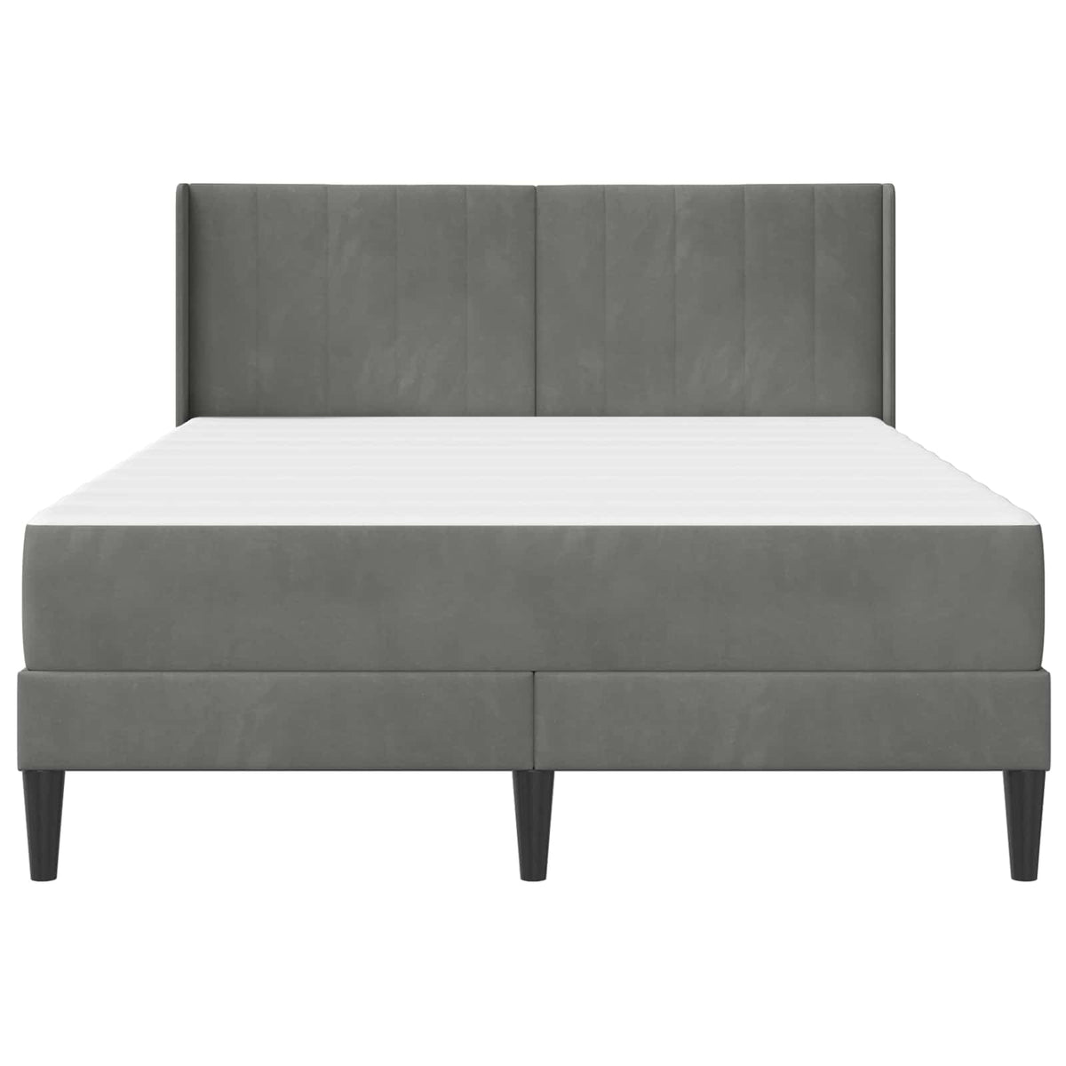 Bed Frame with Mattress Dark Grey 137 x 190 cm Velvet