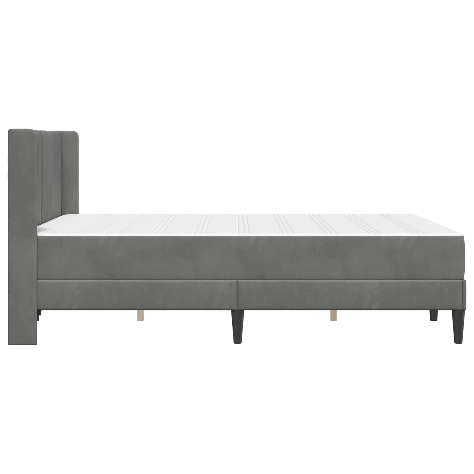 Bed Frame with Mattress Dark Grey 137 x 190 cm Velvet