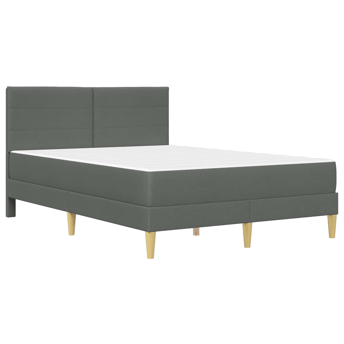 Bed Frame with Mattress Dark Grey 137 x 190 cm Fabric