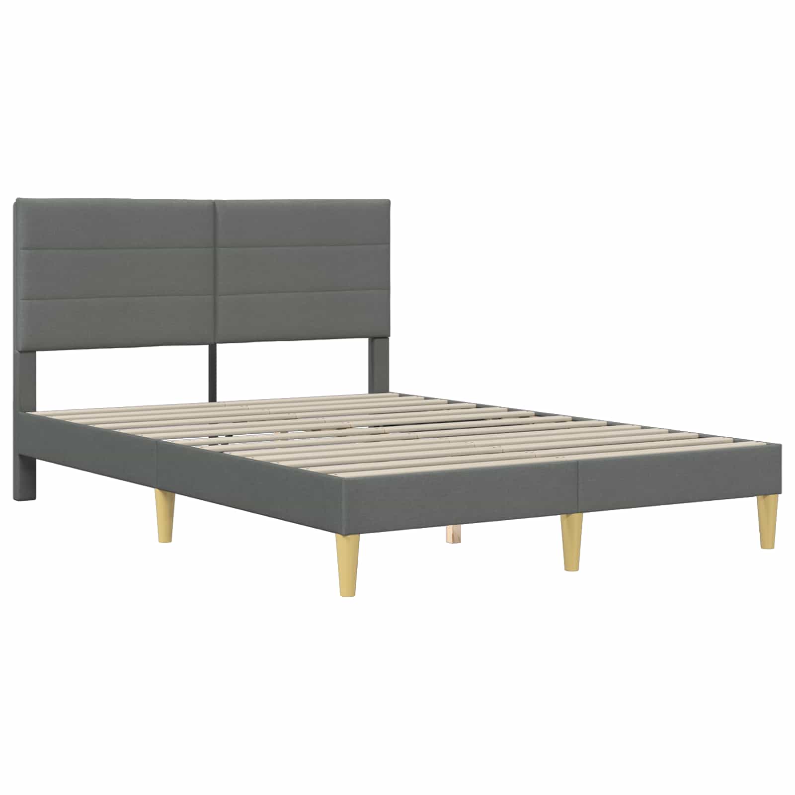 Bed Frame with Mattress Dark Grey 137 x 190 cm Fabric