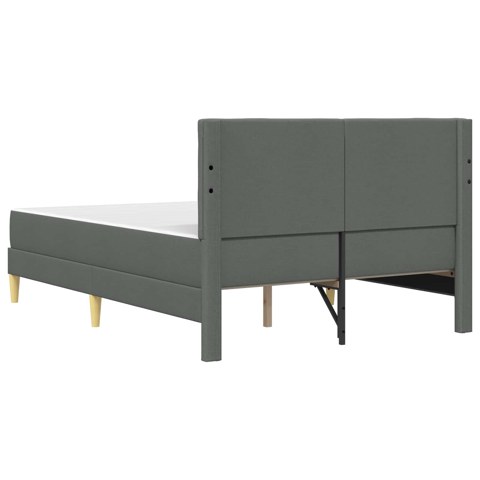 Bed Frame with Mattress Dark Grey 137 x 190 cm Fabric