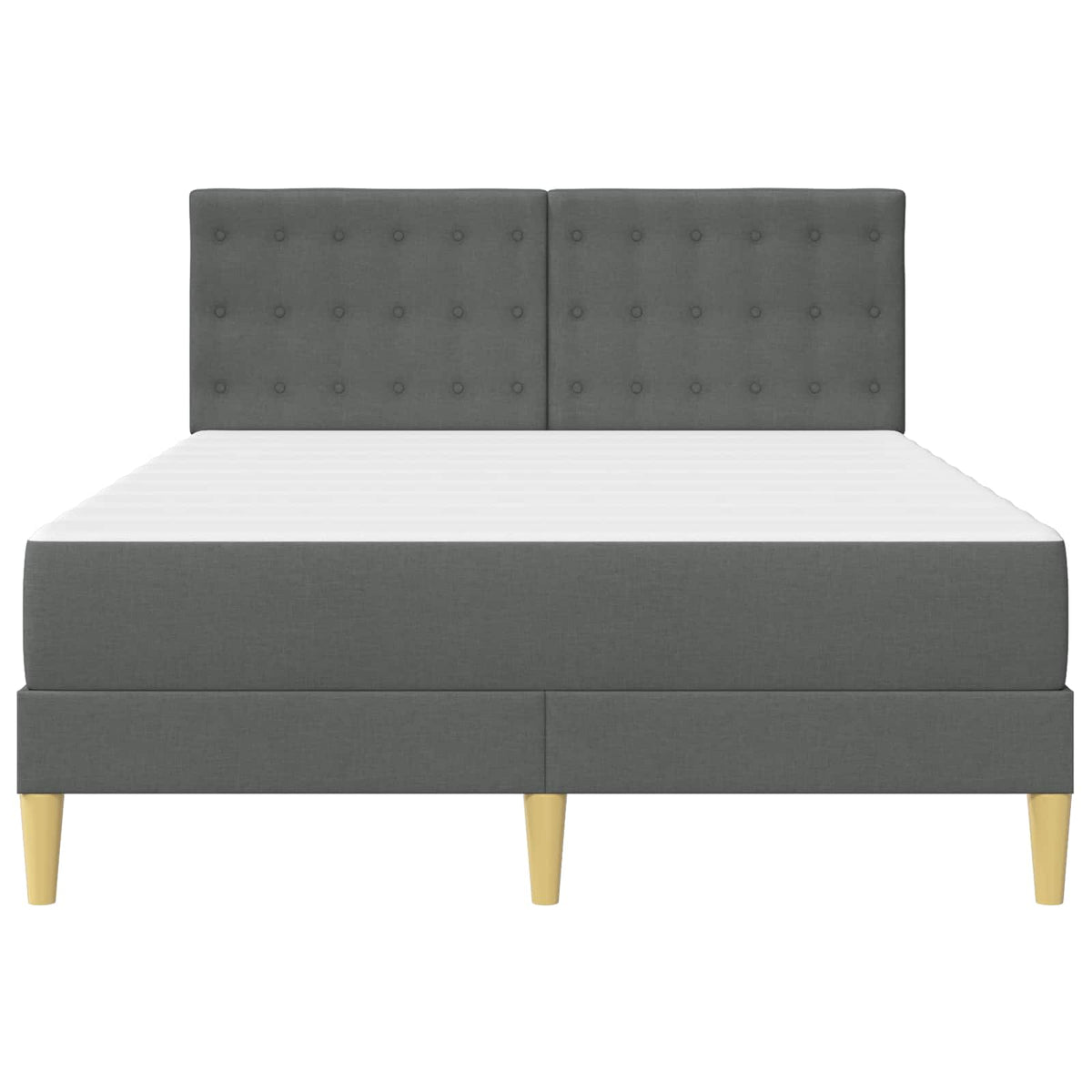 Bed Frame with Mattress Dark Grey 137 x 190 cm Fabric