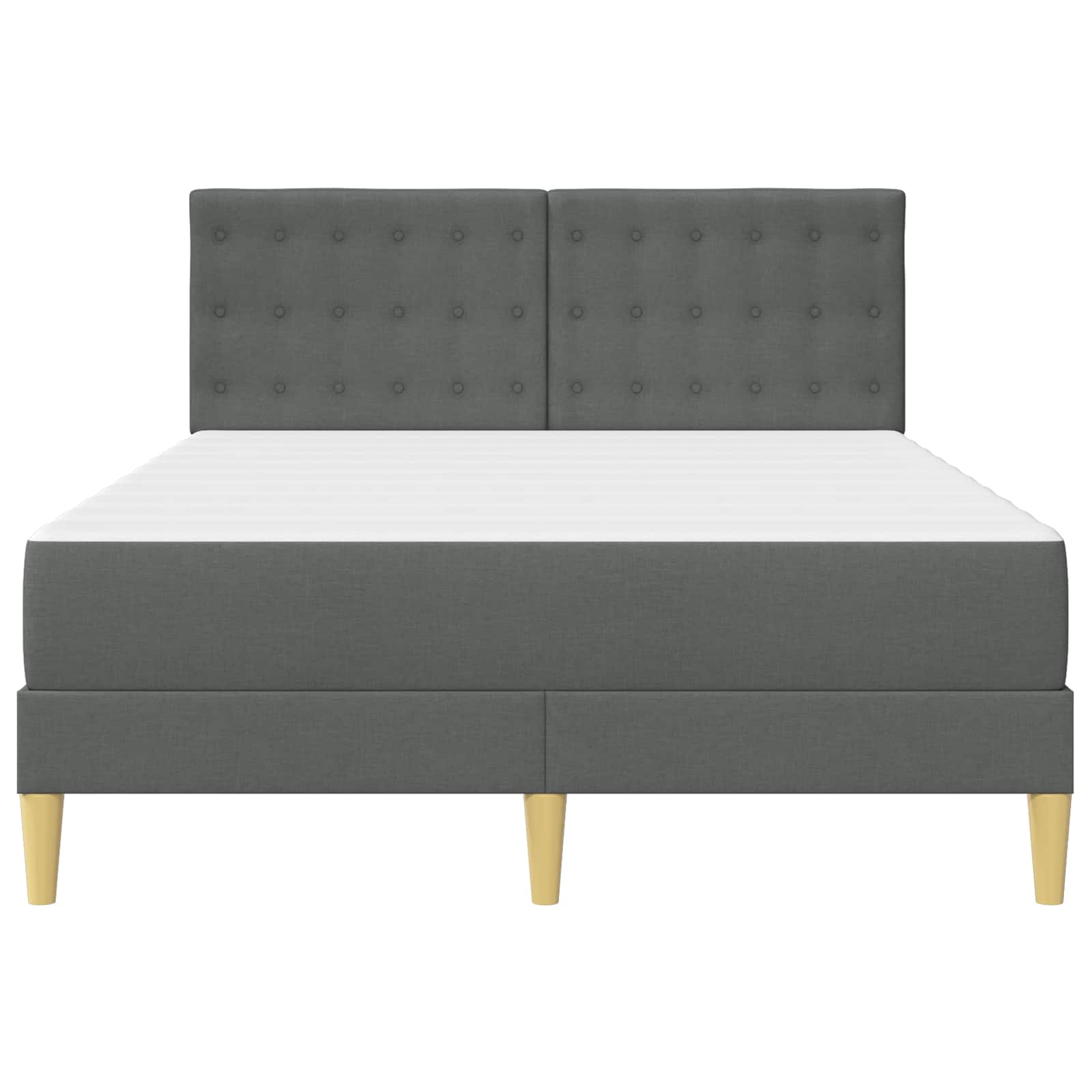 Bed Frame with Mattress Dark Grey 137 x 190 cm Fabric